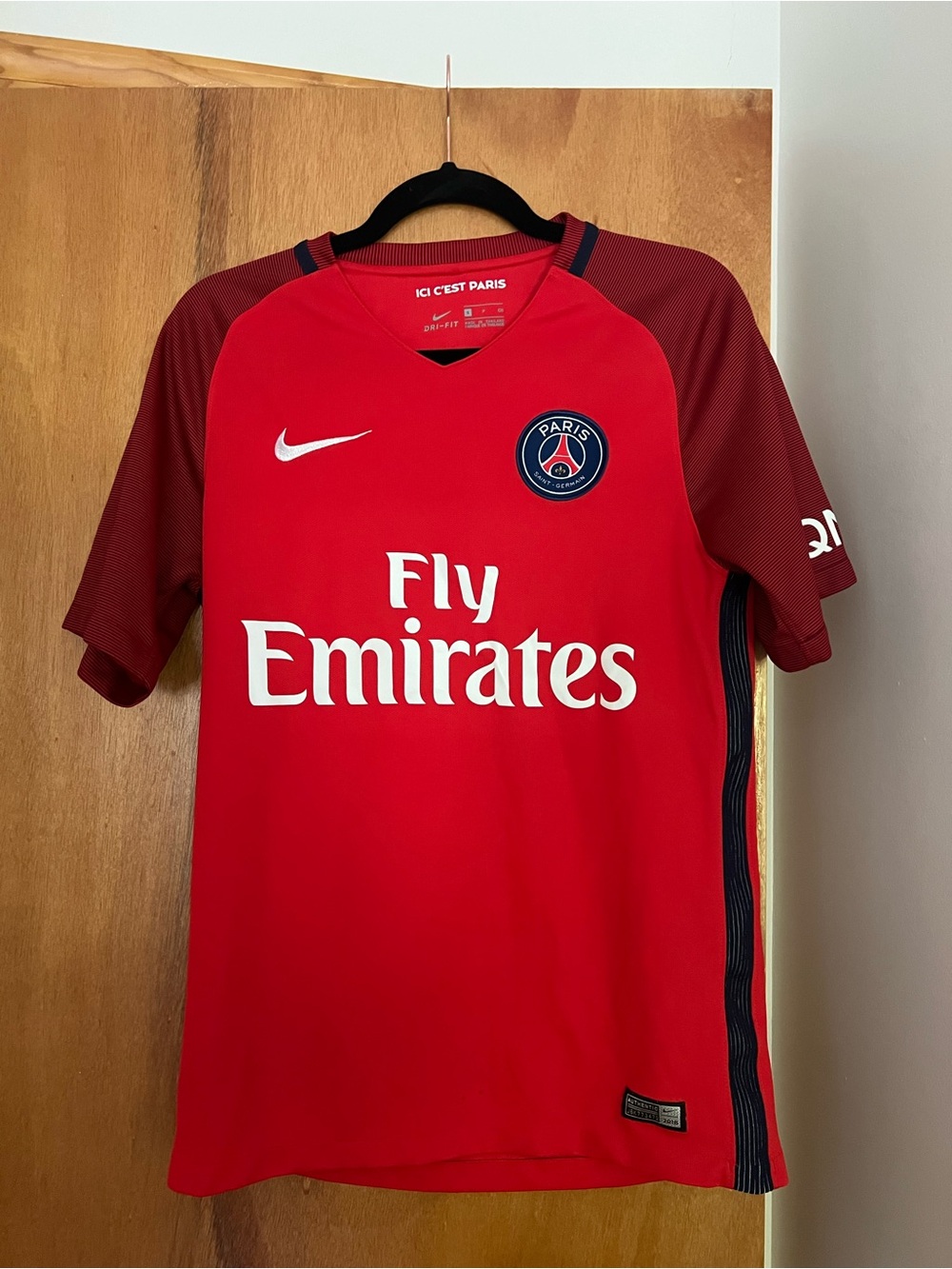 2016 Nike PSG Red Fly Emirates Soccer Jersey